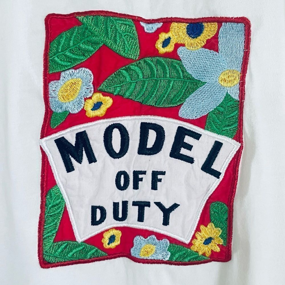 Zara Model Off Duty Tropical Patch T-Shirt - Picture 4 of 6